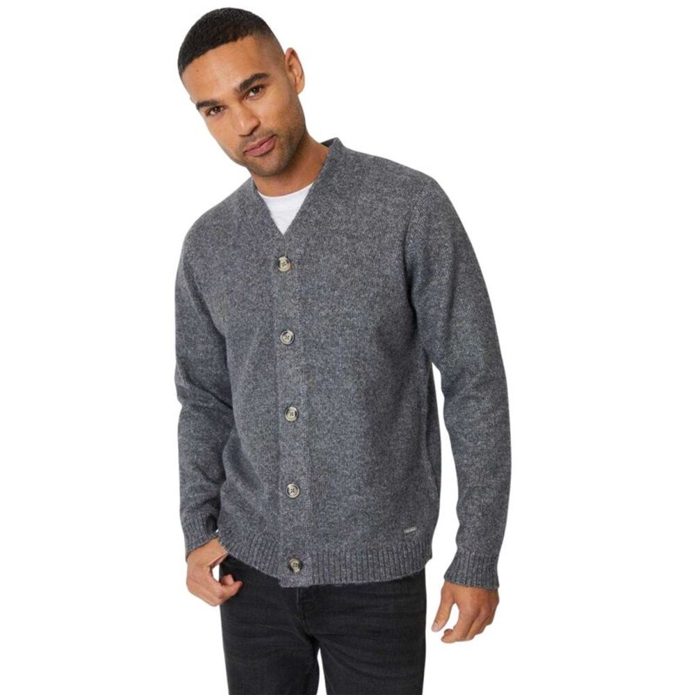 Threadbare Mens Dutch Cardigan / Taupe Micro